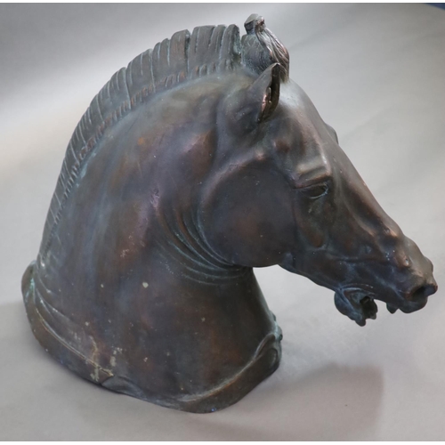 50 - A large and impressive life-size bronze model after the Medici Riccardi horses head, 20th century97... 