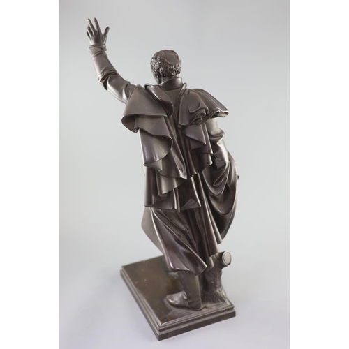 54 - After Christian Daniel Rauch (1777-1857) a large 19th century bronze figure of Field Marshall Prince... 