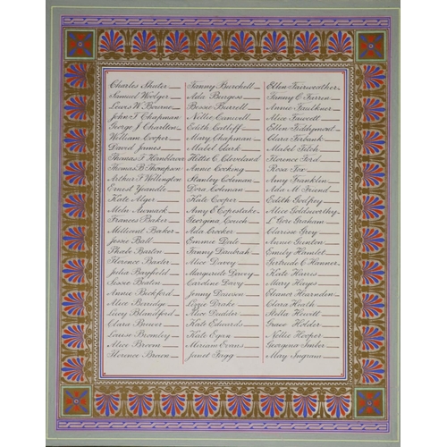 6 - A fine Victorian illuminated calligraphic presentation ledger,awarded to Mr Thomas Lawrie of Gorring... 