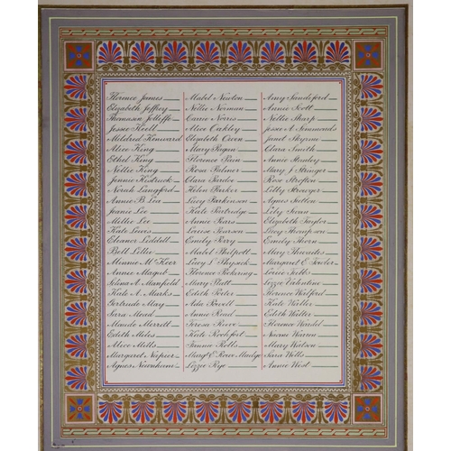 6 - A fine Victorian illuminated calligraphic presentation ledger,awarded to Mr Thomas Lawrie of Gorring... 