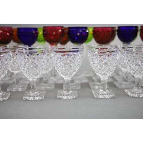 68 - A part suite of Baccarat table glass,comprising eight large wines, 22 smaller wines and 24 harlequin... 