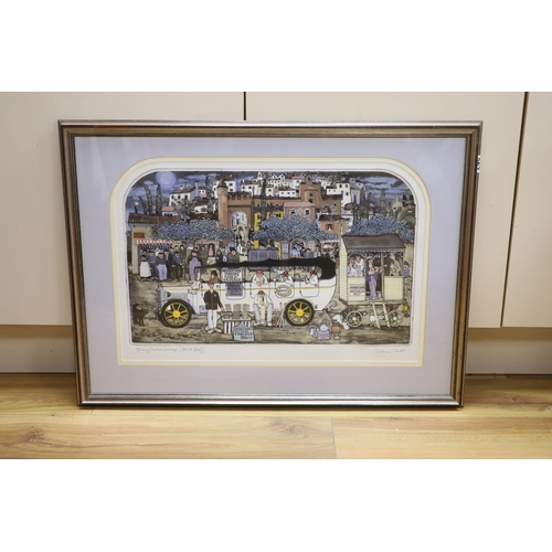 Graham Clarke, artist proof print, Johnny Garlic Sausage, 34 x 54cm