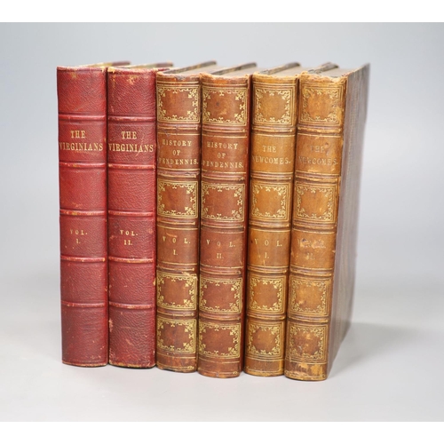 102 - °  Thackeray, William Makepeace - The Works, 6 vols, 8vo, half red morocco (2) and half calf (4) wit... 