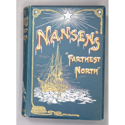 115 - °  Nansen, Fridtjof - Farthest North, 2 vols,  2nd English edition, 8vo, original silver and gilt pi... 