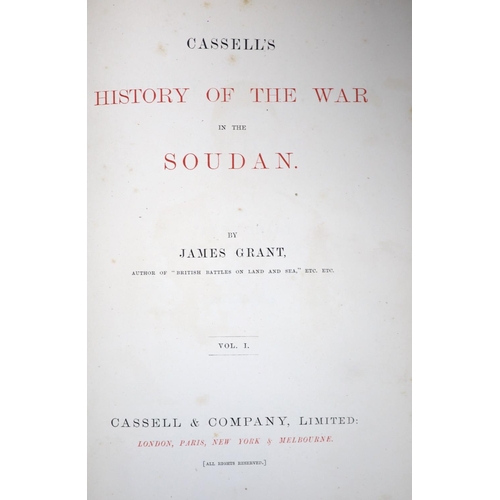 117 - °  Grant, James - History of the War in the Soudan, 6 vols in 3, qto, half calf, Cassell & Co., Lond... 