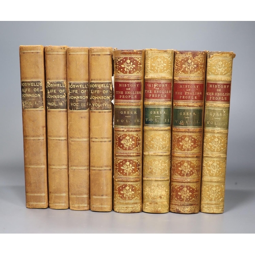 125 - °  Boswell, James - The Life of Samuel Johnson, 9th edition, 4 vols, 8vo, later half calf, with port... 