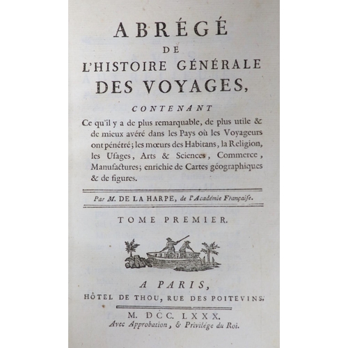 135 - °  La Harpe, Jean Francois de - Abrege de lhistoire generale des voyages, 32 vols, 8vo, contemporar... 