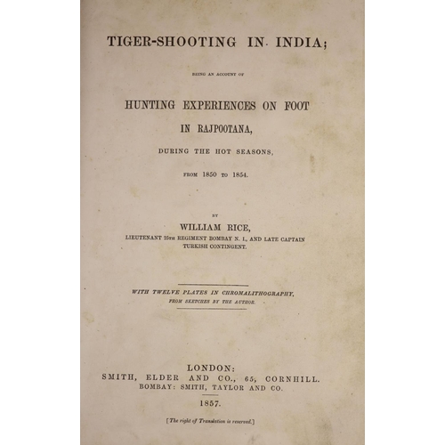 139 - °  Maj.Gen. - Tiger-Shooting in India: An Account of Hunting Experiences on Foot, 8vo, half calf wit... 