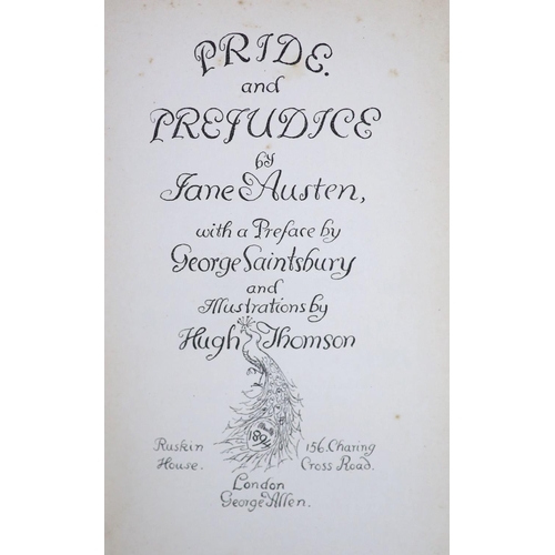 14 - °  Austen, Jane - Pride and Prejudice, illustrated by Hugh Thomson, original gilt decorated cloth, f... 