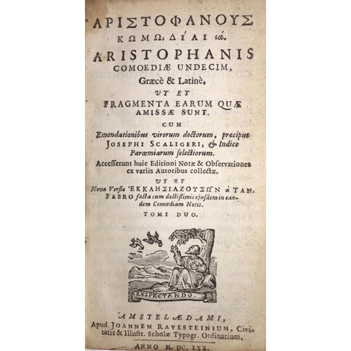 151 - °  Aristophanis. Aristopanis Comoediae. Undecum Graece et Latine. Editio Novissima, 2 parts in 1, 12... 