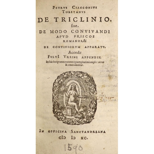 173 - °  Ciaconius, Petrus Toletanus. De Triclino, sive, de Modo Convivandi apud Priscos Romanos ...engrav... 