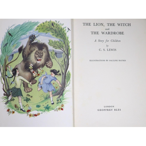 18 - °  Lewis, Clive Staples - The Lion, the Witch and the Wardrobe,1st edition , 8vo, illustrated by Pau... 