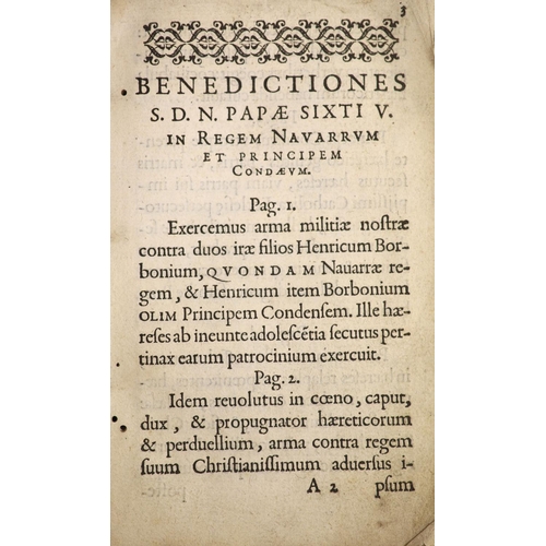 191 - °  Hotman, Francois. Brutum Fulmen. Papae Sixti V. adversus Henricum Sereniss. Regem Navarrae, and I... 