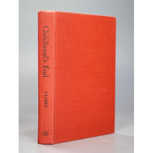 2 - °  Clarke, Arthur C - Childhoods End, 1st edition, red cloth, in unclipped d/j, with 1 inch tear to... 