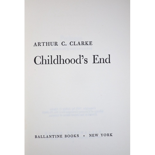 2 - °  Clarke, Arthur C - Childhoods End, 1st edition, red cloth, in unclipped d/j, with 1 inch tear to... 