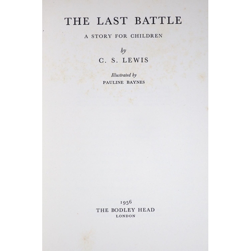 24 - °  Lewis, Clive Staples - The Last Battle, 1st edition, 8vo, illustrated by Pauline Baynes, original... 