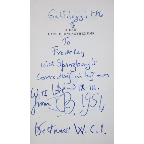 27 - °  Betjaman, John, Sir - A Few Late Chrysanthemums, the authors uncorrected proof copy, 12mo, limp w... 