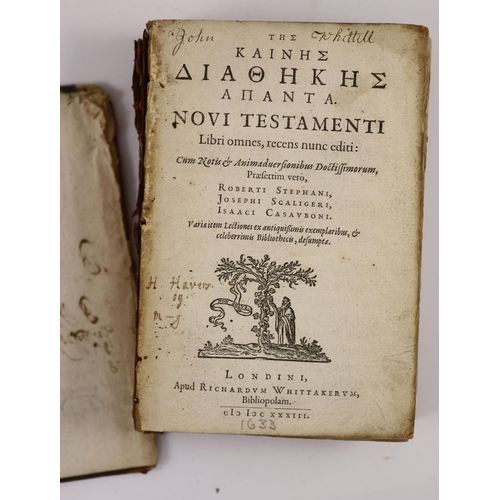 276 - °  [Holy Bible. Gk Title]. Novi Testamenti Libri omnes, recens nunc editi ...engraved title device; ... 