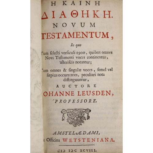 278 - °  [Holy Bible. Gk. Title] Novum Testamentum, in quo tum selecti versiculi 1900 ... auctore Johanne ... 