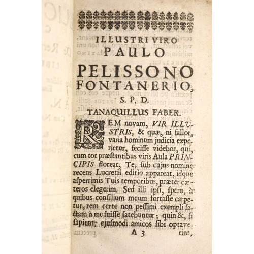 290 - °  Lucretius. De Rerum Natura ... conjecturae and emendationes Tan. Fabri ...contemp. gilt-ruled cal... 