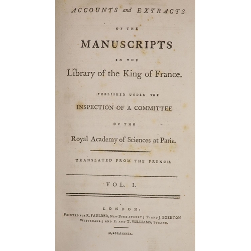 300 - °  Royal Academy of Sciences at Paris. Accounts and Extracts of the Manuscripts in the Library of th... 