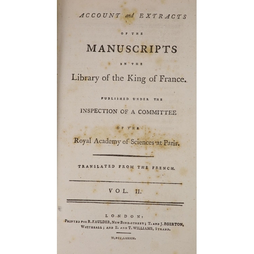 300 - °  Royal Academy of Sciences at Paris. Accounts and Extracts of the Manuscripts in the Library of th... 