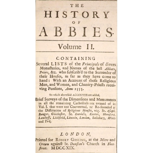 321 - °  Willis, Browne. A History of the Mitred Parliamentary Abbies, and Continental Cathedral Churches.... 