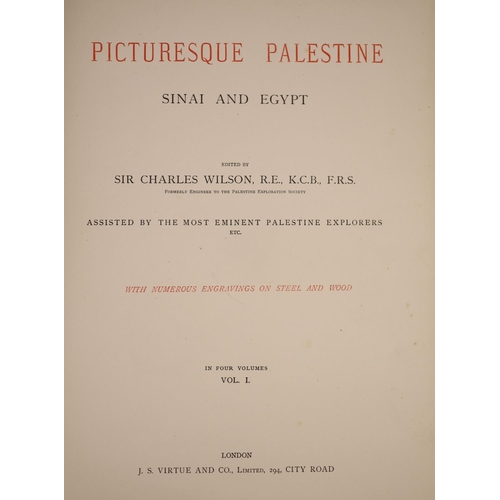 54 - °  Wilson, Charles William, Sir - Picturesque Palestine, 5 vols, including supplement (Social Life i... 