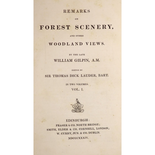 63 - °  Gilpin, William - Remarks on Forest Scenery and other Woodland Views, 2 vols, 8vo, quarter bound ... 