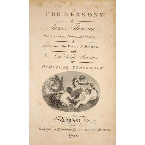 67 - °  Thomson, James - The Seasons, edited by Percivil Stockdale, qto, calf, with portrait frontispiece... 