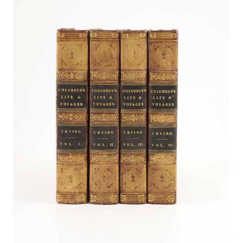 68 - °  Irving, Washington - A History of the Life and Voyages of Christopher Columbus, 4 vols, 16mo, cal... 