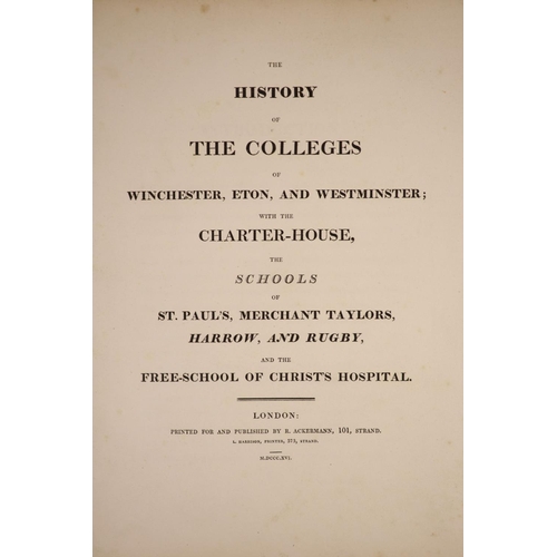 69 - °  Ackermann Publications, Rudolph-London - The History of the Colleges Winchester, Eton and Westmin... 