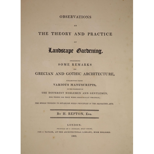 83 - °  Repton, Humphry- Observations on the Theory and Practice of Gardening, including some Remarks on ... 