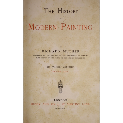 66 - °  Mutter, Richard - The History of Modern Painting, 3 vols, qto, half calf, London, 1895-96... 