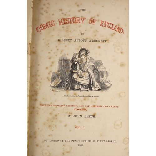 141 - °  A’Beckett, Gilbert Abbott - The Comic History of England, two vols, 8vo, red cloth gilt,  illustr... 