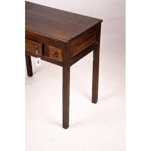 1065 - An 18th century and later oak side table, width 82cm, depth 47cm, height 78cm