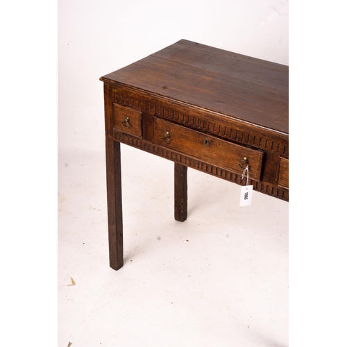 1065 - An 18th century and later oak side table, width 82cm, depth 47cm, height 78cm