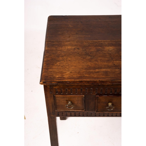 1065 - An 18th century and later oak side table, width 82cm, depth 47cm, height 78cm