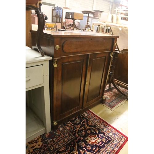 102 - A late Regency mahogany brass mounted chiffonier, width 99cm, depth 46cm, height 102cm