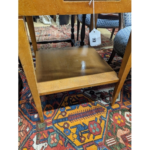 11 - A 20th century two-tier table with scumbled finish, width 51cm, depth 51cm, height 68cm together wit... 