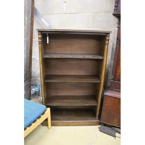 117 - A reproduction Victorian style mahogany open fronted bookcase, length 82cm, depth 30cm, height 132cm... 