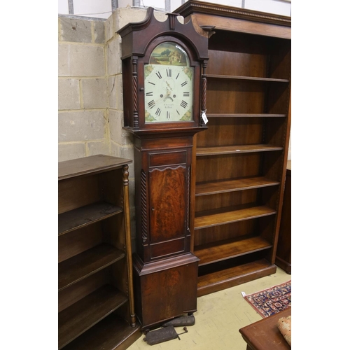 118 - A mid 19th century mahogany eight day longcase clock, the arched painted dial marked M. Sivel & Co.,... 