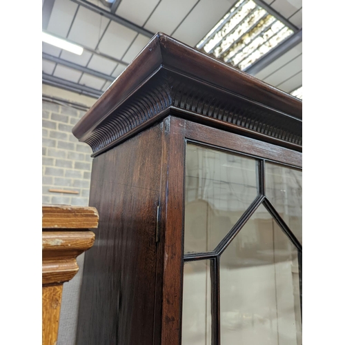 13 - A George III mahogany secretaire bookcase, length 101cm, depth 50cm, height 203cm