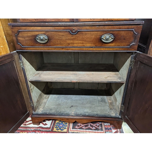 13 - A George III mahogany secretaire bookcase, length 101cm, depth 50cm, height 203cm