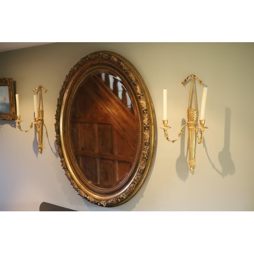 162 - A set of four Georgian style giltwood and gesso twin branch wall lights modelled as quivers, with fr... 