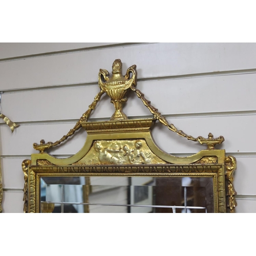 163 - An Adam design rectangular gilt framed wall mirror, width 60cm, height 115cm