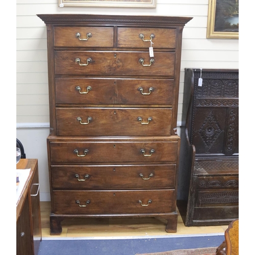 171 - A George III mahogany chest on chest, width 106cm, depth 50cm, height 179cm