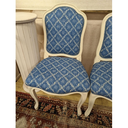 25 - A pair of modern French painted upholstered side chairs