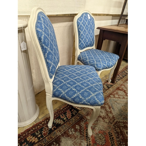 25 - A pair of modern French painted upholstered side chairs