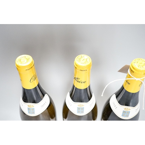 264 - Three bottles of Olivier Leflaive Meursault, 2011, 75cl.